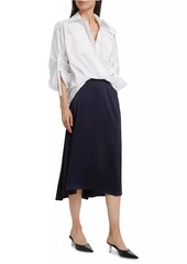 3.1 Phillip Lim Cotton-Blend Asymmetric Combo Midi-Shirtdress