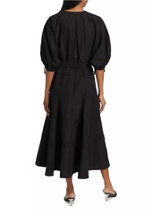 3.1 Phillip Lim Cotton Blend V-Neck Belted Midi-Dress