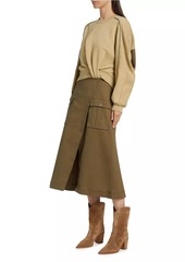 3.1 Phillip Lim Cotton Combo Utility Midi-Dress