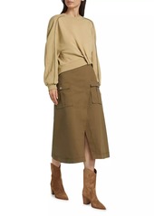 3.1 Phillip Lim Cotton Combo Utility Midi-Dress