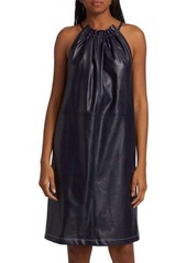 3.1 Phillip Lim Faux Leather Cinched Neck Minidress