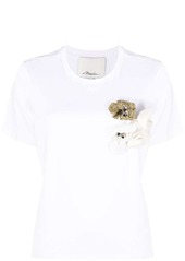 3.1 Phillip Lim floral-appliqué cotton T-shirt