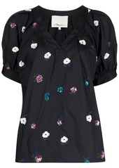 3.1 Phillip Lim floral-embroidery V-neck blouse