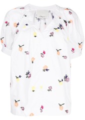 3.1 Phillip Lim floral-embroidery V-neck blouse