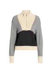 3.1 Phillip Lim Front-Zip Double-Face Lurex Pullover Sweater
