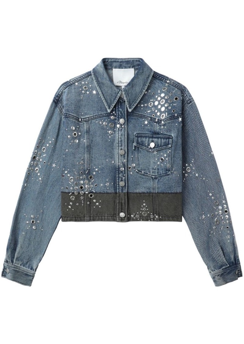 3.1 Phillip Lim Liberty embellished cropped denim jacket