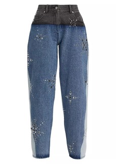 3.1 Phillip Lim Liberty Embellished Multi-Toned Slouchy Jeans