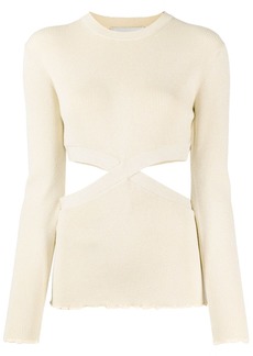 3.1 Phillip Lim lurex cut-out knitted top