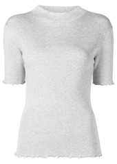 3.1 Phillip Lim lurex ribbed short-sleeve top