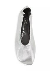 3.1 Phillip Lim Stretch-Back Metallic Leather Ballet Flats