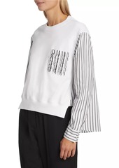 3.1 Phillip Lim Striped Fringe Pocket Combo Sweatshirt