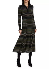 3.1 Phillip Lim Striped Reversible Rib-Knit Midi-Dress