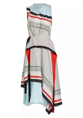 3.1 Phillip Lim Striped Silk Sleeveless Midi-Dress