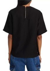 3.1 Phillip Lim Tweed & Faux-Leather T-Shirt