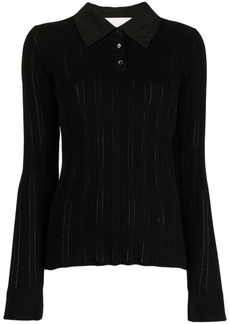 3.1 Phillip Lim Variegated ribbed-knit polo top