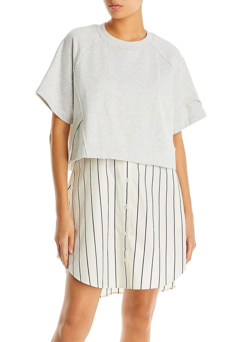 3.1 Phillip Lim Womens Striped Cotton Sweatshirt Dress