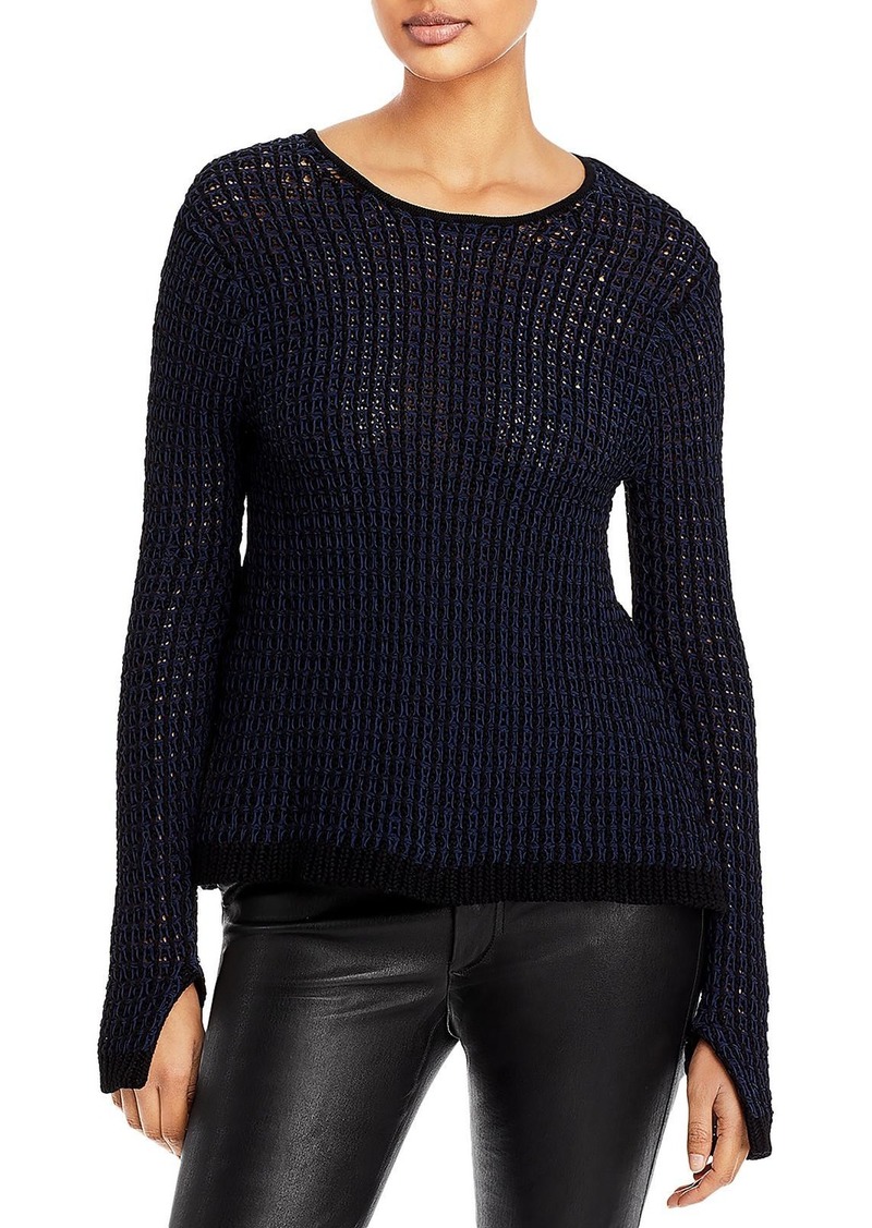 3.1 Phillip Lim Womens Woven HiiLow Crewneck Sweater