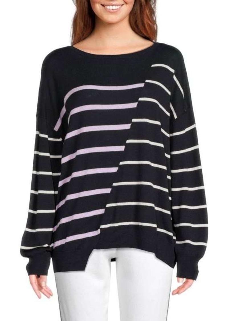 360 Cashmere Ana Spliced Stripe Sweater