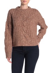 360 Cashmere Destiny Marled Cable Knit Cashmere Sweater