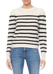 360 Cashmere Laurel Striped Puff-Shoulder Cashmere Sweater