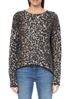 360 Cashmere Leopard Print Tipped Cashmere Sweater