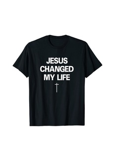 3sixteen Christian outreach T-shirt "Jesus Changed My Life" w/ cross