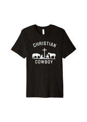 3sixteen Faith Prayer Western Cowboy Church Horses Cross Cowboy Premium T-Shirt