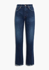 3x1 - Distressed high-rise straight-leg jeans - Blue - 24