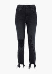 3x1 - W3 cropped distressed high-rise slim-leg jeans - Black - 25