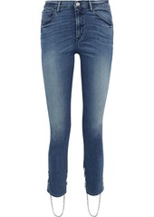 3x1 Woman Bijou Stirrup Chain-trimmed High-rise Skinny Jeans Mid Denim