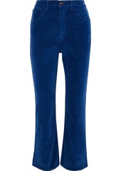 3x1 Woman Empire Cropped Velvet Flared Pants Cobalt Blue