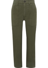 3x1 Woman Sabine Cropped Cotton-blend Twill Straight-leg Pants Army Green