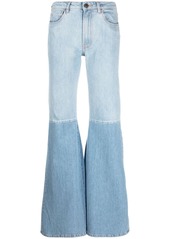 3x1 two-tone wide-leg jeans