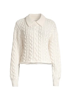 525 America Cable-Knit Polo Sweater
