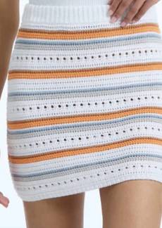 525 America Daisy Mini Crochet Skirt In Bleach White Multi