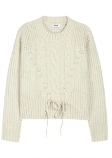 525 America Dakota Cable Sweater In Ecru