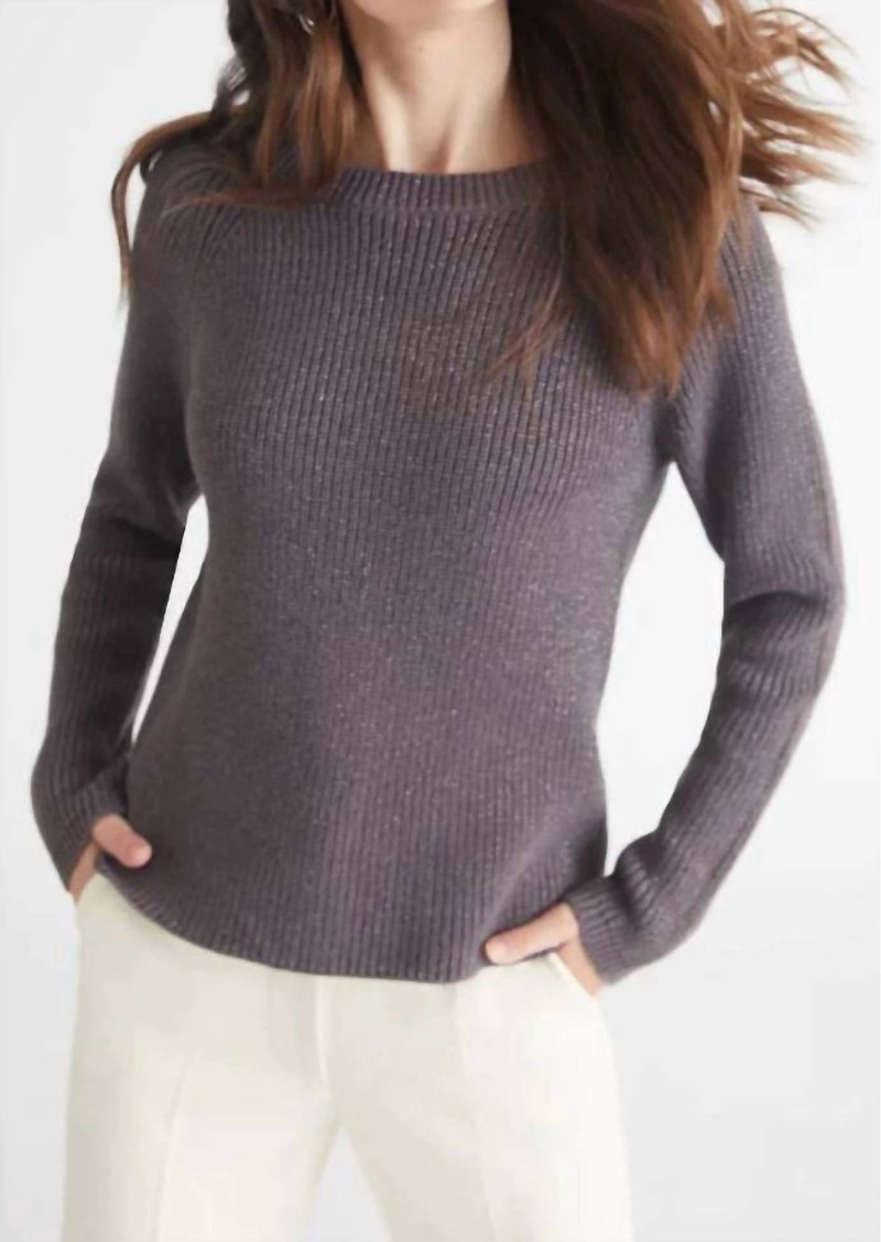 525 America Jane Metallic Creweneck Sweater In Charcoal