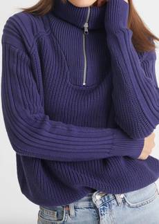 525 America Nina 3/4 Zip Sweater In Indigo