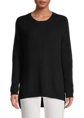 525 America Ribbed Cotton High-Low Sweater