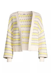 525 America Striped Pointelle Cardigan