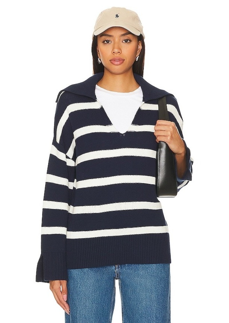 575 Denim 525 Meredith Stripe Polo Pullover Sweater