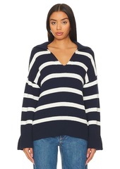 575 Denim 525 Meredith Stripe Polo Pullover Sweater