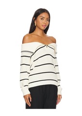 575 Denim 525 Sierra Off Shoulder Striped Pullover