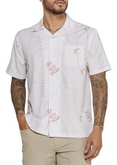 7 Diamonds Ciro Leaf Print Stretch Seersucker Camp Shirt