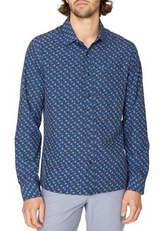 7 Diamonds Life is Good Performance Button-Up Shirt in Navy at Nordstrom