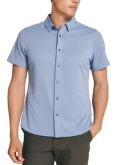 7 Diamonds Owen Solid Short Sleeve Performance Button-Up Shirt