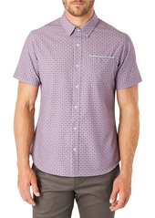 7 Diamonds Another Dimension Slim Fit Short Sleeve Button-Up Shirt in Dusty Rose at Nordstrom