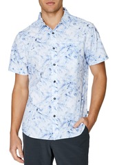 7 Diamonds Crystal Cove Short Sleeve Button-Up Performance Shirt in Lught Blue at Nordstrom