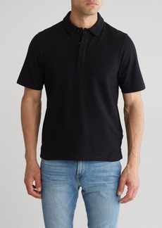 7 For All Mankind Cotton Piqué Polo in Black at Nordstrom Rack