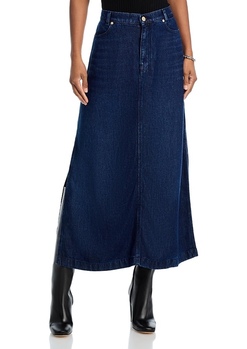 7 For All Mankind Denim Midi Skirt